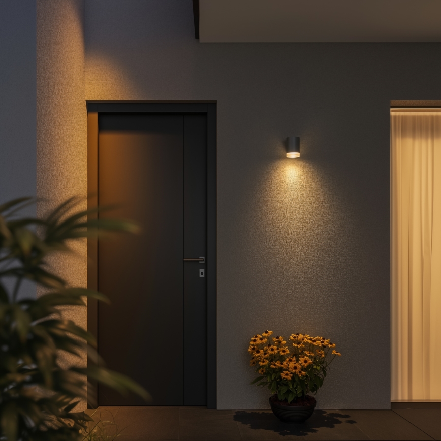 Brilagi - LED RGBW hämardatav välisseinavalgusti MATERA 1xGU10/4,8W/230V 3000K IP54 hall + kaugjuhtimispult