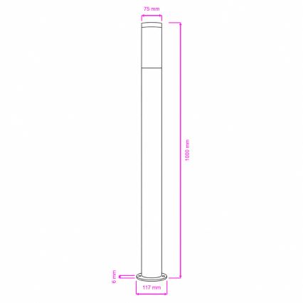 BRILAGI - LED RGBW hämardatav välisvalgusti ELIA 1xE27/6,5W/230V 2700-6500K IP44 Wi-Fi 100 cm antratsiit