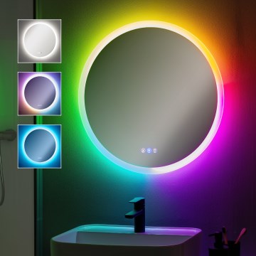 Brilagi - LED RGBW vannitoa soojendusega peegel CLARA PRO LED/18,5W/230V Ø 60 cm IP44 CRI 90 hämardatav + CCT