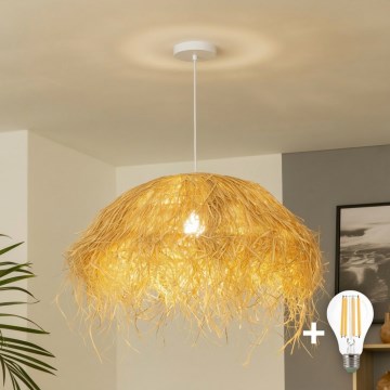 Brilagi - LED-riipvalgusti juhtmel CERIA BOHO 1xE27/40W/230V, läbimõõt 60 cm, rafia