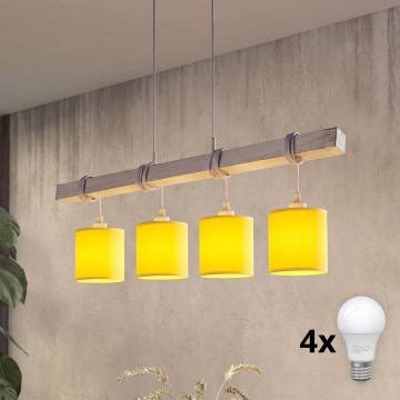 BRILAGI - LED-riipvalgusti kaablile NUBILA 4xE27/60W/230V hall/kollane