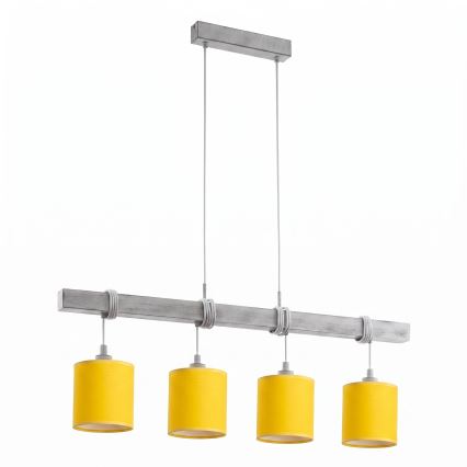 BRILAGI - LED-riipvalgusti kaablile NUBILA 4xE27/60W/230V hall/kollane