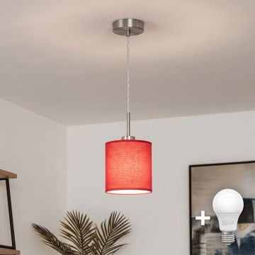 Brilagi - LED-ripats kaabliga NUBILA 1xE27/60W/230V Ø 14 cm punane