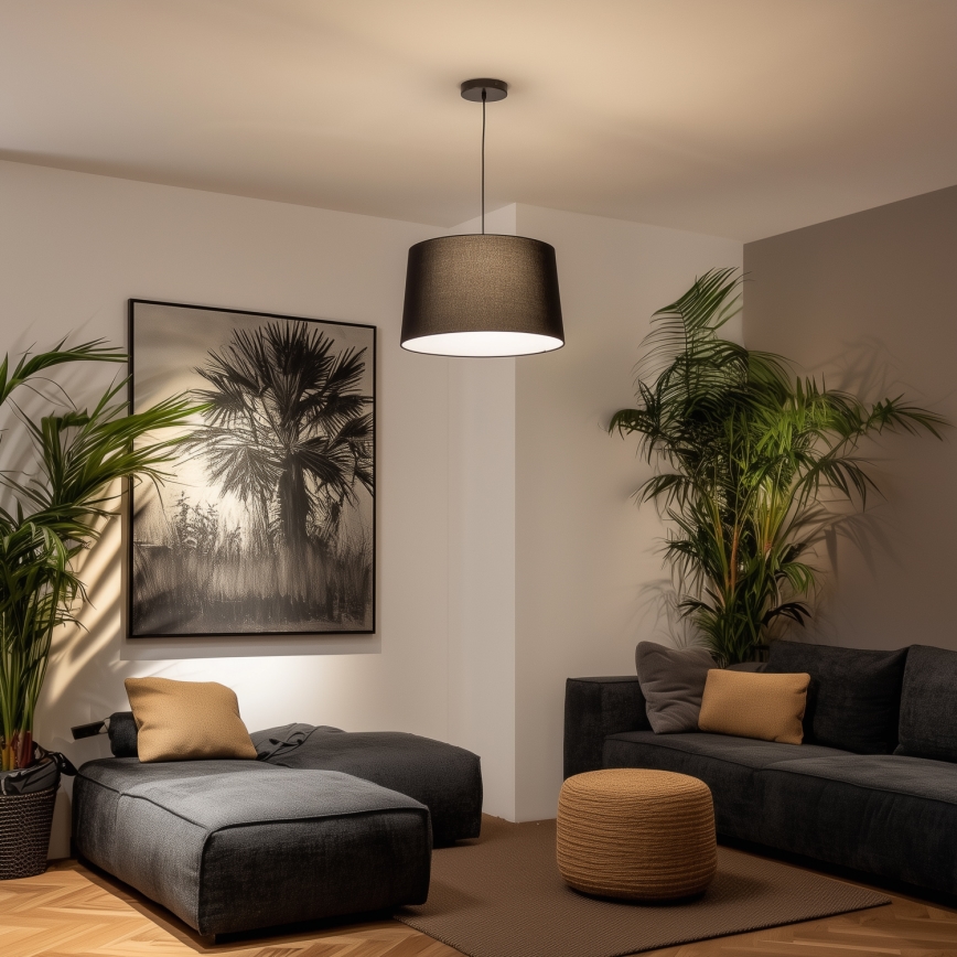 Brilagi - LED-ripatslamp CERIA, kaabliga, 1x E27/40W/230V, Ø 45 cm, must