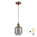 BRILAGI - LED-ripatslühter kaablil RETRO GLASS 1xE27/60W/230V Ø 14 cm vaskne/suitsuhall