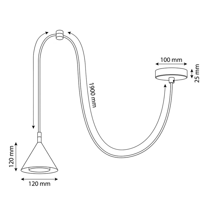 BRILAGI - LED Ripatsvalgusti kaablil CONE SINGLE SPIDER 1xGX53/15W/230V beež