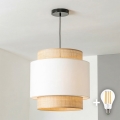 Brilagi - LED-ripplamp CERIA kaablil 1xE27/40W/230V Ø 30 cm must/beež/valge