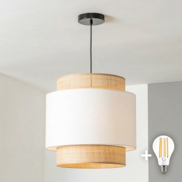 Brilagi - LED-ripplamp CERIA kaablil 1xE27/40W/230V Ø 30 cm must/beež/valge