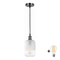 BRILAGI - LED ripplamp juhtmel RETRO GLASS 1xE27/60W/230V läbimõõt 14 cm must/valge