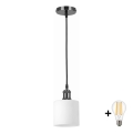 BRILAGI - LED ripplamp kaabliga RETRO GLASS 1xE27/60W/230V läbimõõt 10 cm must/valge