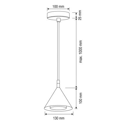 BRILAGI - LED ripplamp kaablil CONE SINGLE 1xGX53/15W/230V beež
