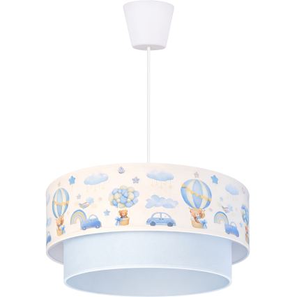 Brilagi - LED laste rippvalgusti kaablil BOBO 1xE27/60W/230V läbimõõt 40 cm kreemjas/sinine/karukesed