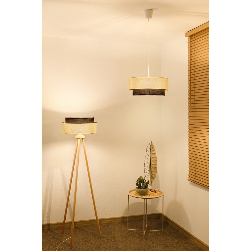 Brilagi - LED ripplühter kaabliga BOHO-stiil 1xE27/15W/230V Ø 40 cm kreemjas/pruun