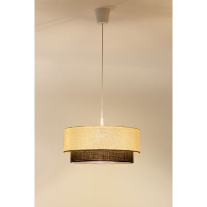 Brilagi - LED ripplühter kaabliga BOHO-stiil 1xE27/15W/230V Ø 40 cm kreemjas/pruun