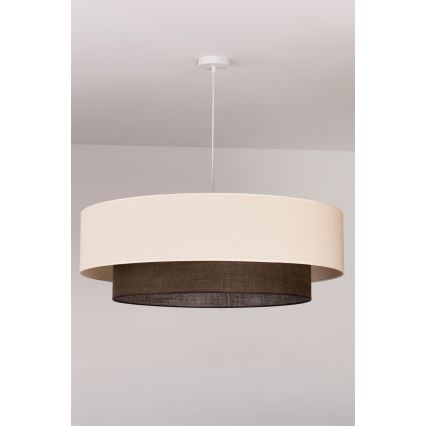 Brilagi - LED-ripplühter kaabliga BOHO STYLE 3xE27/15W/230V läbimõõt 80 cm kreem/pruun