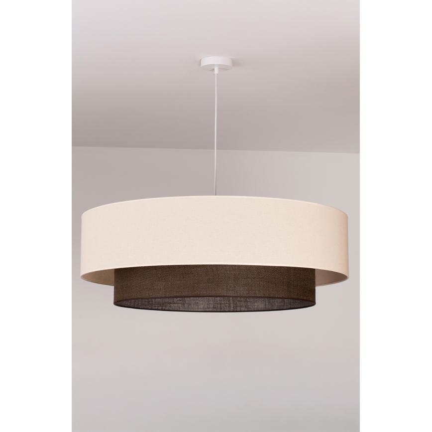 Brilagi - LED-ripplühter kaabliga BOHO STYLE 3xE27/15W/230V läbimõõt 80 cm kreem/pruun