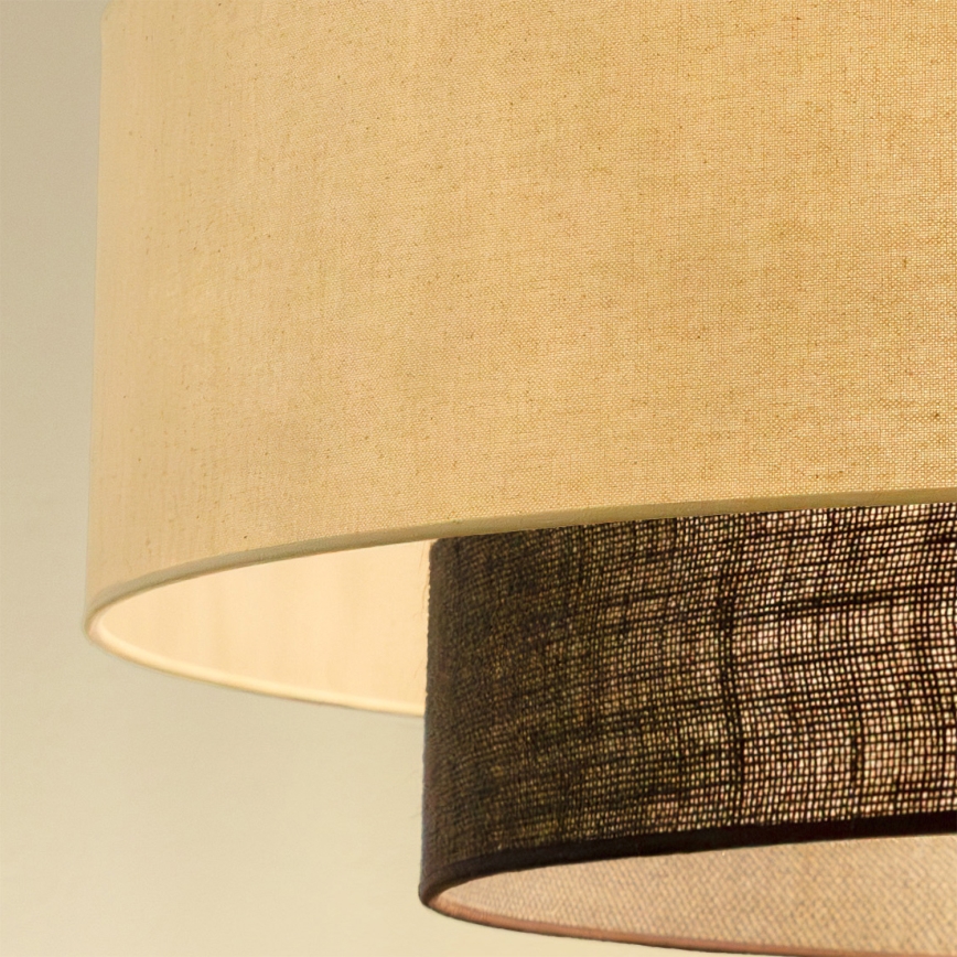 Brilagi - LED-ripplühter kaabliga BOHO STYLE 3xE27/15W/230V läbimõõt 80 cm kreem/pruun