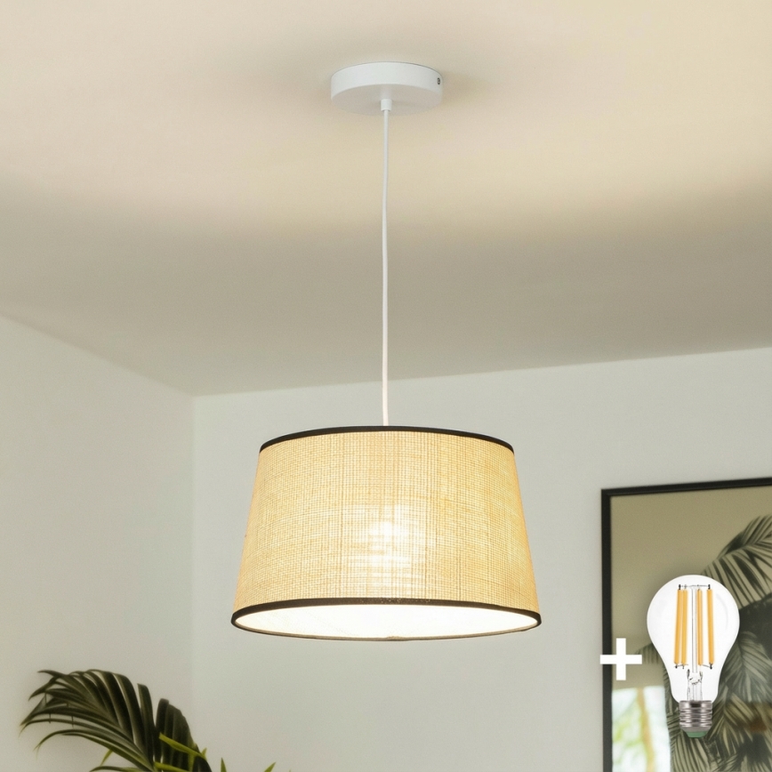 Brilagi - LED-ripplühter kaabliga CERIA 1xE27/40W/230V, läbimõõt 35 cm, beež