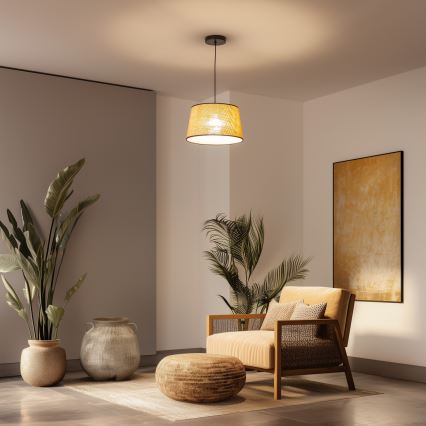 Brilagi - LED-ripplühter kaablil CERIA, 1xE27/40W/230V, Ø 35 cm, beež