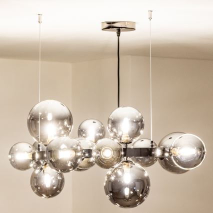 Brilagi - LED ripplühter kaablil MILLA 15xG9/3W/230V must kroom/suitsune