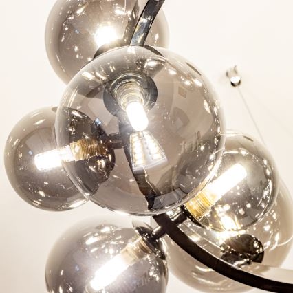 Brilagi - LED ripplühter kaablil MILLA 15xG9/3W/230V must kroom/suitsune