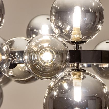 Brilagi - LED ripplühter kaablil MILLA 15xG9/3W/230V must kroom/suitsune