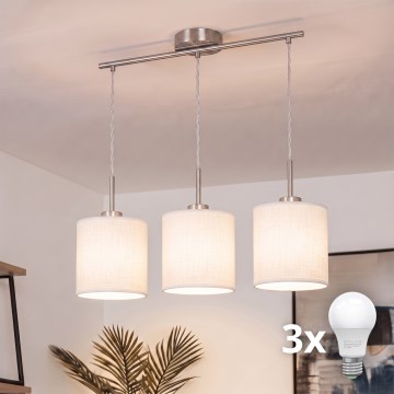Brilagi - LED-ripplühter kaablil NUBILA 3xE27/60W/230V valge