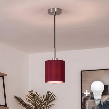 Brilagi - LED ripplühter NUBILA 1xE27/60W/230V läbimõõt 14 cm must/pompeji punane