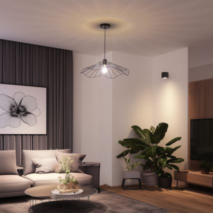 Brilagi - LED ripplühter traadiga CERIA WIRE 1xE27/40W/230V läbimõõt 60 cm must