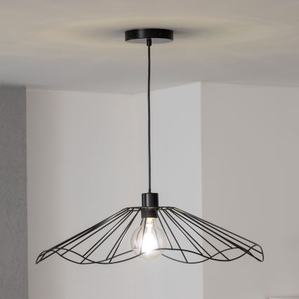 Brilagi - LED ripplühter traadiga CERIA WIRE 1xE27/40W/230V läbimõõt 60 cm must