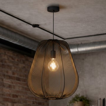 Brilagi - LED-rippvalgusti ARVEN kaabliga, 1xE27/8W/230V, Ø 37 cm, must