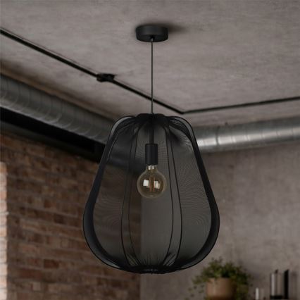 Brilagi - LED-rippvalgusti ARVEN kaabliga, 1xE27/8W/230V, Ø 37 cm, must