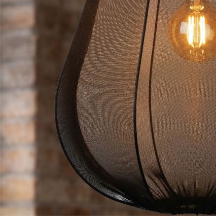 Brilagi - LED-rippvalgusti ARVEN kaabliga, 1xE27/8W/230V, Ø 37 cm, must