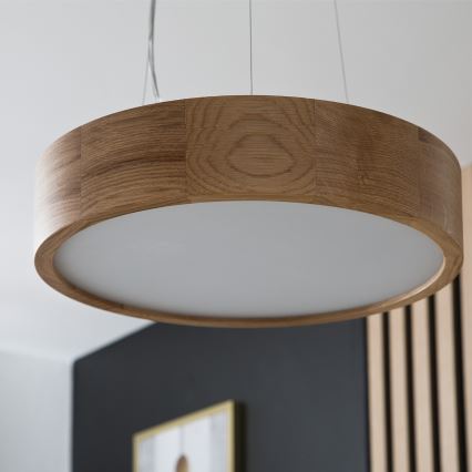 Brilagi - LED-rippvalgusti CARVALHO, kaabliga, 2×E27/15W/230V, tamm, Ø 37 cm
