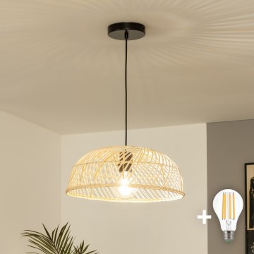 Brilagi - LED-rippvalgusti CERIA BOHO, 1xE27/40W/230V, läbimõõt 60 cm, rotangist