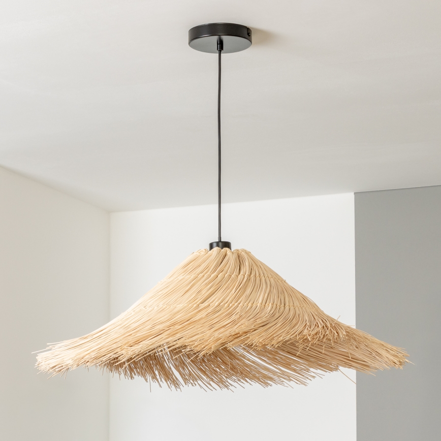 Brilagi - LED-rippvalgusti CERIA BOHO, kaabliga, 1xE27/40W/230V, läbimõõt 70 cm, rotang