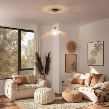 Brilagi - LED-rippvalgusti CERIA BOHO, riputuskaabliga, 1xE27/40W/230V, läbimõõt 70 cm, bambus