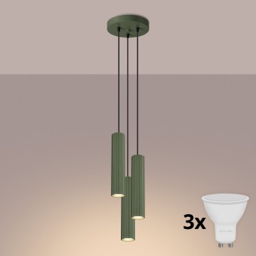Brilagi - LED-rippvalgusti CRESTO 3xGU10/10W/230V roheline