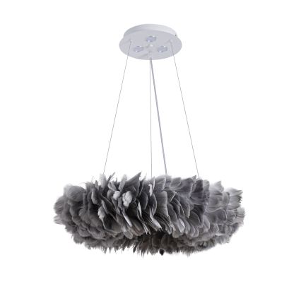BRILAGI - LED-rippvalgusti FEATHER kaablil 3xE27/40W/230V + 3xLED/3W läbimõõduga 50 cm hall