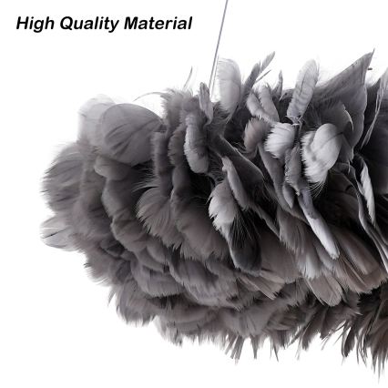 BRILAGI - LED-rippvalgusti FEATHER kaablil 3xE27/40W/230V + 3xLED/3W läbimõõduga 50 cm hall