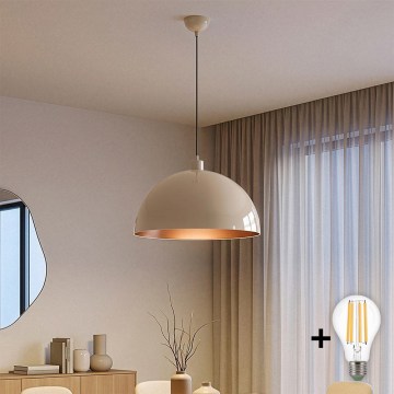 BRILAGI - LED-rippvalgusti juhtmega METALO 1xE27/40W/230V, läbimõõt 40 cm, beež/vaskne