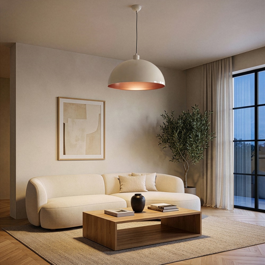 BRILAGI - LED-rippvalgusti juhtmega METALO 1xE27/40W/230V, läbimõõt 40 cm, beež/vaskne