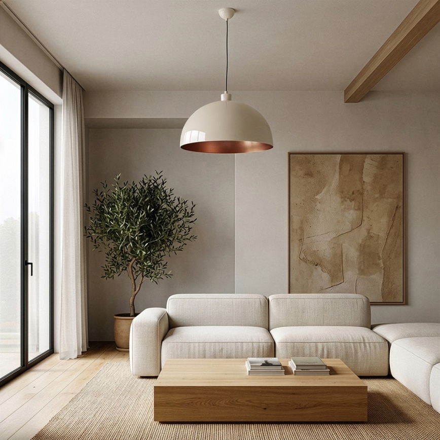BRILAGI - LED-rippvalgusti juhtmega METALO 1xE27/40W/230V, läbimõõt 40 cm, beež/vaskne