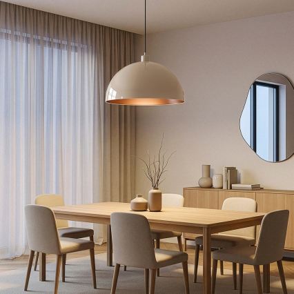 BRILAGI - LED-rippvalgusti juhtmega METALO 1xE27/40W/230V, läbimõõt 40 cm, beež/vaskne