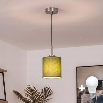Brilagi - LED-rippvalgusti juhtmel NUBILA 1xE27/60W/230V läbimõõt 14 cm must/roheline