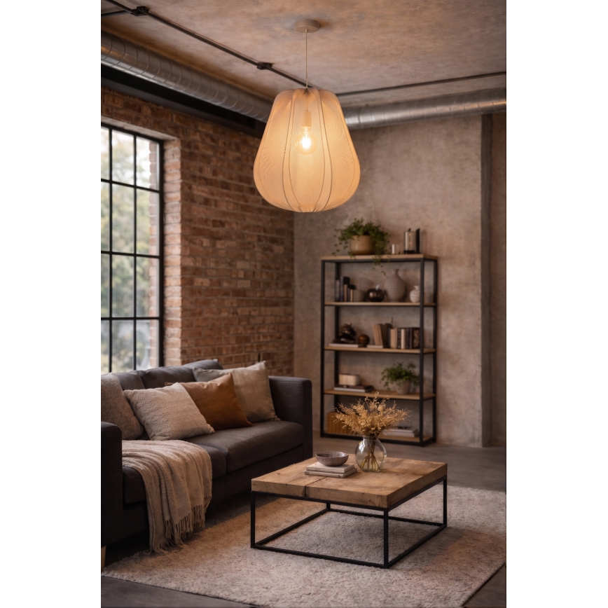 Brilagi - LED-rippvalgusti kaabliga ARVEN 1xE27/8W/230V Ø 37 cm beež
