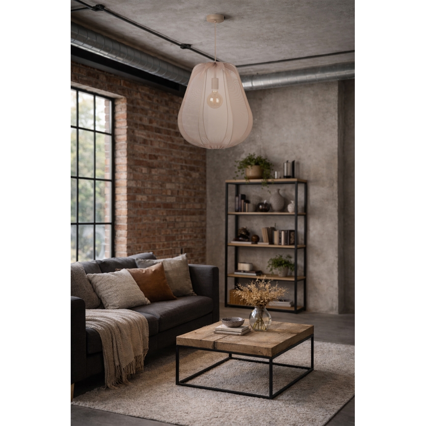 Brilagi - LED-rippvalgusti kaabliga ARVEN 1xE27/8W/230V Ø 37 cm beež