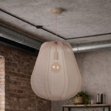 Brilagi - LED-rippvalgusti kaabliga ARVEN 1xE27/8W/230V Ø 37 cm beež