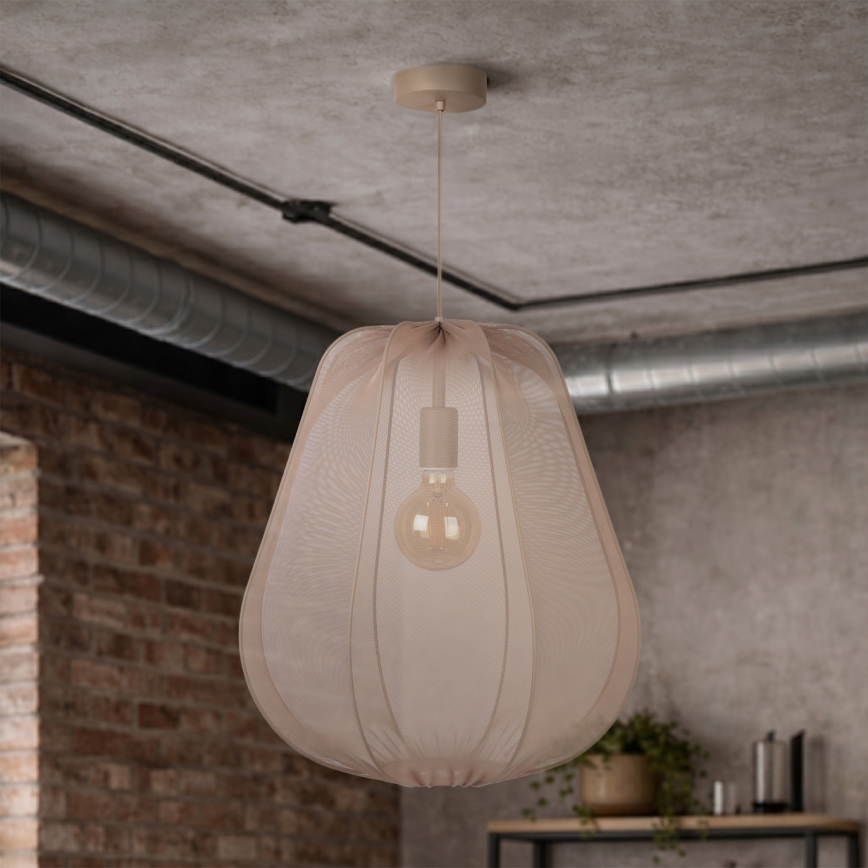 Brilagi - LED-rippvalgusti kaabliga ARVEN 1xE27/8W/230V Ø 37 cm beež