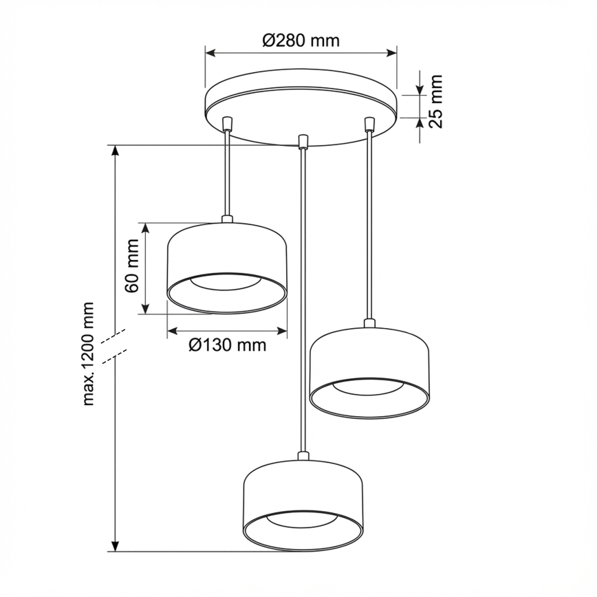 Brilagi - LED rippvalgusti kaabliga AURA LUX 3xGX53/30W/230V must/kuldne